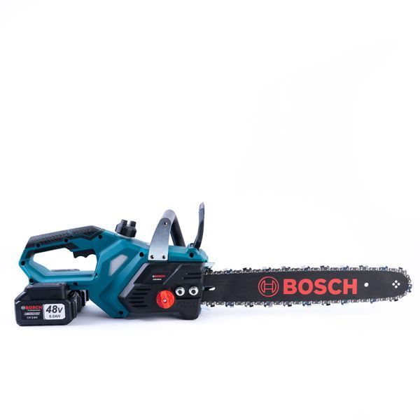 Безщіткова акумуляторна пила BOSCH (48V, 6 Ah) Потужна пила Бош із шиною 40 см для дров | Об'єм оливного бака: - 150 мл | Безключове регулювання натягу ланцюга: - є | Тип оливного насоса: автоматичний | Вага: - 4,8 кг, Гарантія 3 роки eb-1067-2 фото
