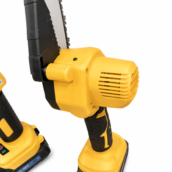 Професійний акумуляторний набір Krafftec 2в1 48V &mdash; мініпила, секатор, 2 АКБ, кейс | Швидкість ланцюга: 17 м/с | Натягування ланцюга: ключове | Довжина шини: 20 см | Старт: електрозапуск | LED-підсвітка: є | Вага: 1,7 кг, Гарантія 3 роки 22378-2 фото