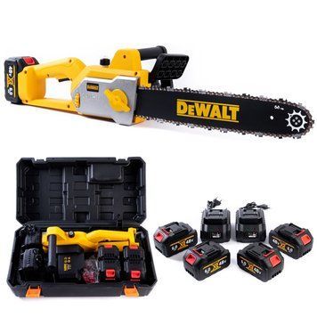 Акумуляторна ланцюгова безщіткова пила DeWalt (48V,6 Ah) АКБ пила Девольт для дачі шина 30 см | Номінальна напруга: 48В | Ємність АКБ: 6.0 А/год | Довжина шини: 30 см | Шаг цепи: 3/8" | Швидкість обертання ланцюга: 20 м/сек, Гарантія 3 роки eb-1157-1 фото