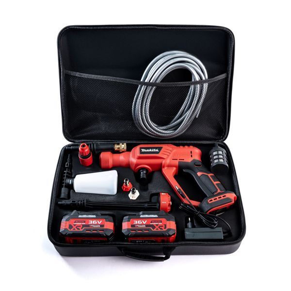 Безщіткова акумуляторна мийка Makita RED ( 36V, 40 БАР) Портативна автомийка Макіта з дисплеєм | Тип двигуна: безщітковий | Потужність 36 В | Макс. тиск: 40 барів | Продуктивність: 6 л/хв | Довжина розпилу: 7-9 метрів. | Вага: 1.6 кг, Гарантія 3 роки eb-1069-1 фото