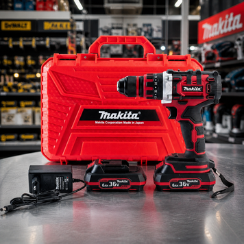 Ударний безщітковий акумуляторний дриль-шуруповерт Makita (36V, 6 AH) Макіта з металом патроном 13 мм | Високоефективний шурупокрут-дриль, спеціально розроблений для свердління каменю з підвищеною продуктивністю. | Перевірена якість, Гарантія 3 роки 12324-1 фото