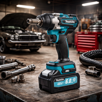 Безщітковий акумуляторний ударний гайковерт Makita (48V, 6AH) Потужний гайковерт Макіта з насадками | Потужність: - 48В | Ємність АКБ: - 6.0Ah | Число обертів: 0-2600 об/хв | Число ударів - 0-3100 уд./хв | Тип двигуна - безщітковий, Гарантія 3 роки 1232-1 фото