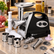Електрична м&rsquo;ясорубка Domotec 4800 Вт з металевою камерою, шинковками, соковижималкою, насадками для ковбас і кеббе, 3 решітками, реверсом та захистом від перевантаження + ВАКУУМАТОР У ПОДАРУНОК 20110134 фото 1