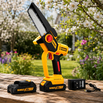 Безщіткова акумуляторна мініпила DeWalt 15 см (36V,5AH) Пила девольт з автоматичним мастилом | Гальмо ланцюга: - є | Час спрацювання гальма ланцюга: - 0,2 сек. | Об'єм оливного бака: - 75 мл. | Автоматичне змащення ланцюга: є, Гарантія 3 роки 564711-2 фото