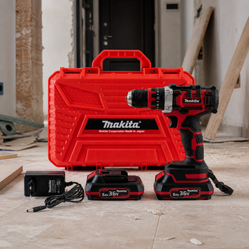 Ударний акумуляторний дриль-шуруповерт Makita (36V, 6 AH) Макіта 10 мм з двома акумуляторами | Інтелектуальний вимикач із вбудованою електронікою для контролю інструмента. | Практичний вибір для дому | Універсальний у застосуванні, Гарантія 3 роки 12323-2 фото