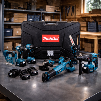 Набор аккумуляторный Makita 8в1 36V Шуруповерт, Ушм, Гайковерт, Перфоратор, Мини-Пила,Лобзик,Сабельная,Фонарь | Практичный выбор для дома | Универсален в применении | Комфортный хват и управление | проверено | качественно, Гарантия 3 года 12395-2 фото