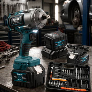 Акумуляторний безщітковий ударний гайковерт Makita 1000Hm (48V, 9AH) з набором головок Макіта | Підсвітка робочої зони: - є | Індикатор заряду: - є | Реверс: - є | Кількість режимів роботи: - 4 | Час заряджання: - 1,5 година, Гарантія 3 роки 1231-2 фото