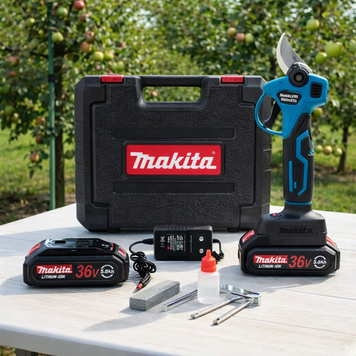 Бесщеточный аккумуляторный секатор Makita (36V, 5Ah) Акб секатор макита садовый электросекатор 30мм | Тип инструмента: Аккумуляторный секатор | Тип ножа: Односторонний | Номинальное напряжение: 36В | Емкость АКБ: 5А/ч | Вес: 1,3 кг, Гарантия 3 года 12361-1 фото