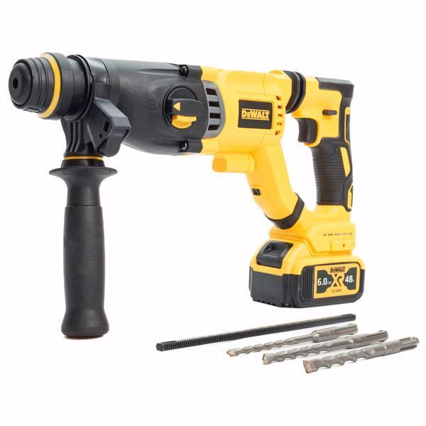 Безщітковий акумуляторний перфоратор DeWalt (48V, 6 AH) Трирежимний перфоратор Деволт з 2 АКБ | Макс. діаметр отвори в деревині: - 30 мм | Тип живлення: - акумулятор (літій-іонний): - 48V/6.0Ah | Тип патрона: - SDS-Plus, Гарантія 3 роки 131152-2 фото