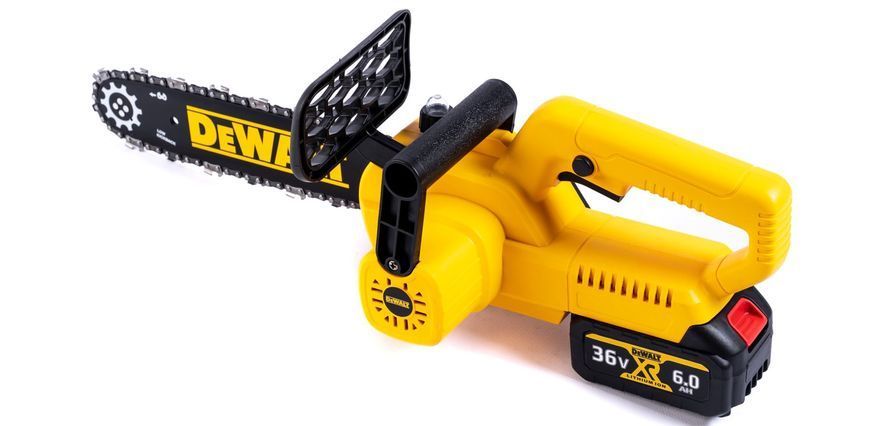 Акумуляторна ланцюгова безщіткова пила DeWalt  (36V, 6 Ah) АКБ пила Девольт для дачі з шиною 12348 фото
