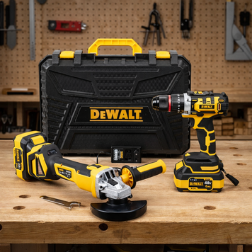 Аккумуляторный бесщеточный набор DeWalt 2в1 48V 6Ah Шуруповерт +Болгарка АКБ набор Деволт | Мощность: 48В | Тип двигателя: бесщеточный | Число оборотов: 0-1500/3500 об/мин | Функция удара: есть | Число ударов: 37000 уд./мин., Гарантия 3 года 12391-1 фото