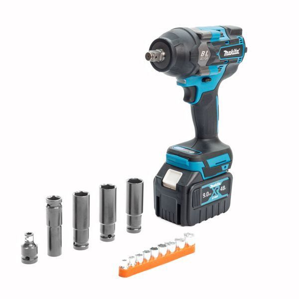 Акумуляторний безщітковий ударний гайковерт Makita  1000Hm (48V, 9AH) з набором головок Макіта 1231 фото