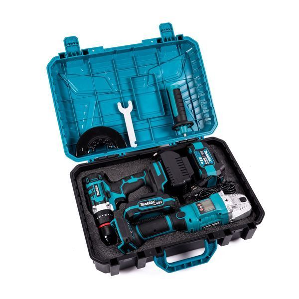 Безщітковий акумуляторний набір Makita 2в1 48 V Ударний шурупокрут +Болгарка PRO АКБ Макіта 12389 фото