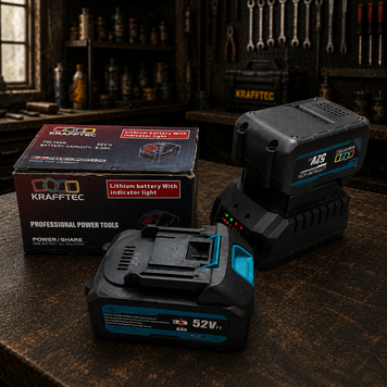 Комплект из 2 Li-ion аккумуляторов Krafftec Germany PRO 52V 6Ah + зарядное устройство 2345678205 фото