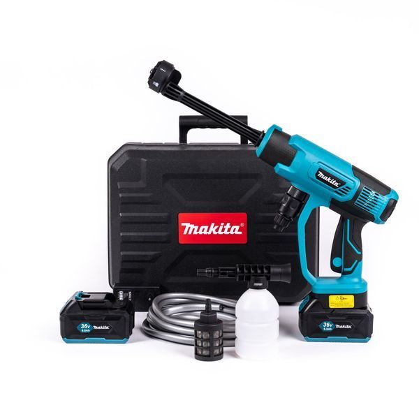 Акумуляторна міні-мийка Makita 36V 6Ah 40 бар Безщіткова ручна АКБ мийка для автомобіля 123125 фото