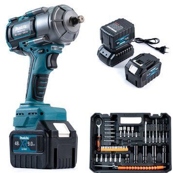 Акумуляторний безщітковий ударний гайковерт Makita 1000Hm (48V, 9AH) з набором головок Макіта 15214 фото