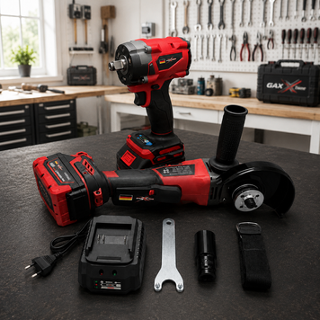 Профессиональный набор MaxPower Germany 2в1 &mdash; болгарка + гайковёрт, 128V 2345678206 фото