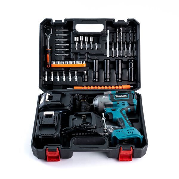 Акумуляторний безщітковий ударний гайковерт Makita 1000Hm (48V, 9AH) з набором головок Макіта | Потужність: - 48В | Ємність АКБ: - 9.0Ah | Число обертів: 0 - 900/ 1500/ 2100 об/мин. | Число ударів: 0 - 1900/ 2200/ 2500 уд/мин., Гарантія 3 роки 15214-1 фото