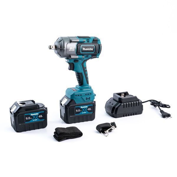 Акумуляторний безщітковий ударний гайковерт Makita 1000Hm (48V, 9AH) з набором головок Макіта 15214 фото