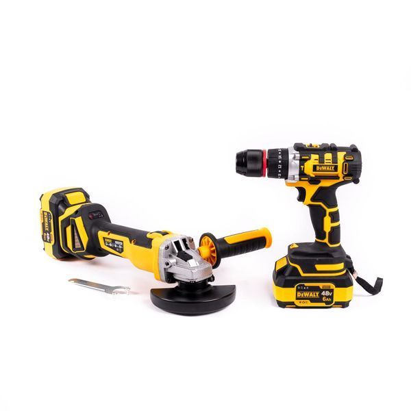 Акумуляторний безщітковий набір DeWalt 2в1 48 V 6 Ah Шурупокрут +Болгарка АКБ набір Деволт 12391 фото