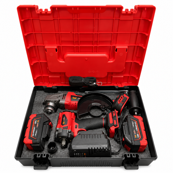 Профессиональный набор MaxPower Germany 2в1 &mdash; болгарка + гайковёрт, 128V 2345678206 фото