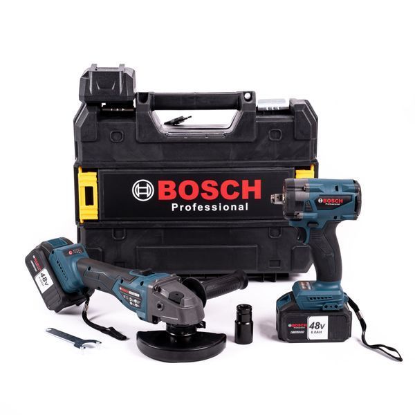 Акумуляторний набір 2в1 Bosch 48V Гайковерт PRO+Болгарка 48V-10C Безщітковий АКБ набір Бош 12392 фото