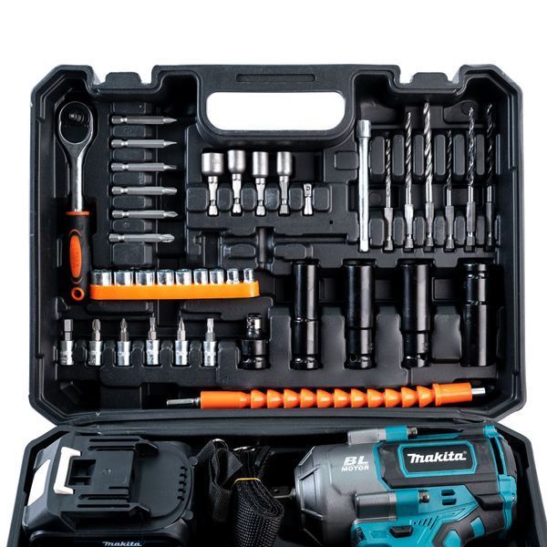 Акумуляторний безщітковий ударний гайковерт Makita  1000Hm (48V, 9AH) з набором головок Макіта 15214 фото