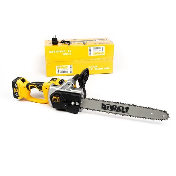 Аккумуляторная пила DeWalt 48V 6Ah с шиной 45 см и 2 АКБ 123127 фото