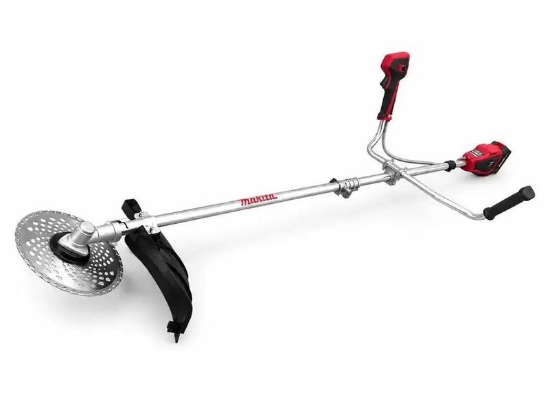 Makita акумуляторна коса &mdash; новинка з регулятором швидкостей, великий диск, два акумулятори для тривалої роботи без перерв | Діаметр штанги: 26 мм | Діаметр різального диска: 250 мм | Максимальний діаметр волосіні: 2,0 мм, Гарантія 3 роки 123456955-2 фото