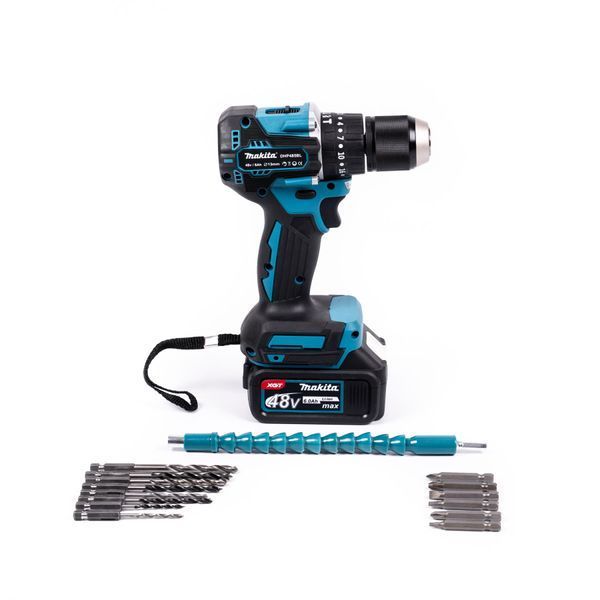 Акумуляторний набір 6в1 Makita 48V (Шуруповерт, Гайковерт, Секатор, Перфоратор, Міні-пила, Болгарка) Комплект Макіта з 3 АКБ 123122 фото