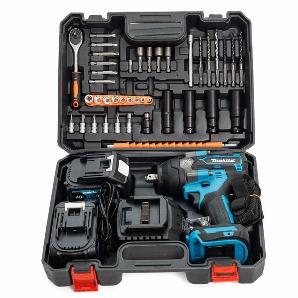 Акумуляторний безщітковий ударний гайковерт Makita 1000Hm (48V, 9AH) з набором головок Макіта 1231 фото