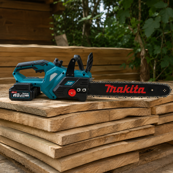 Безщіткова акумуляторна пила Makita (48V, 6 Ah) Макіта шина 40 см з безключовим натягуванням ланцюга | Об'єм оливного бака: - 150 мл | Тип оливного насоса: автоматичний | Безключове регулювання натягу ланцюга: - є | Вага: - 4,8 кг, Гарантія 3 роки 851265-2 фото