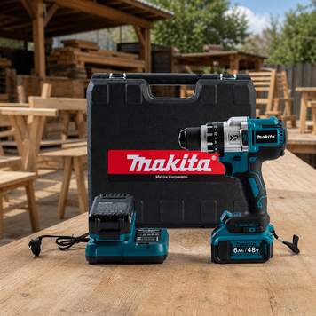 Ударный аккумуляторный дрель-шуруповерт Makita (48V, 6AH) Бесщеточный с большим набором Макита 13мм | Мощность: 48 В; | Число оборотов: 0-1500/3500 об/мин; | Число ударов: 37000 уд/мин; | Крутящий момент: 94 Нм; | Вес нетто: 1.3 кг;, Гарантия 3 года 16522-1 фото