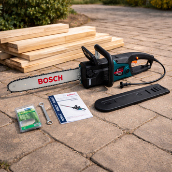 Електрична ланцюгова пила Bosch (2.8 кВт, шина 40 см) Потужна електропила Бош | Практичний вибір для дому | Універсальний у застосуванні | Комфортний хват та керування | Довговічна конструкція | Перевірена якість | перевірено | якісно, Гарантія 3 роки 1000424-2 фото