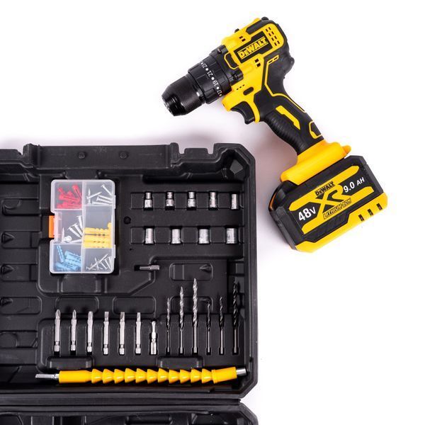 Акумуляторний ударний шурупокрут DeWalt 48V 9Ah безщітковий з набором у кейсі 12385 фото