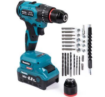 Мощный ударный шуруповерт Makita 36V 6Ah &mdash; бесщеточный аккумуляторный комплект с 2 АКБ и оснасткой | Практичный выбор для дома | Универсален в применении | Комфортный хват и управление | проверено | качественно, Гарантия 3 года 123136-2 фото
