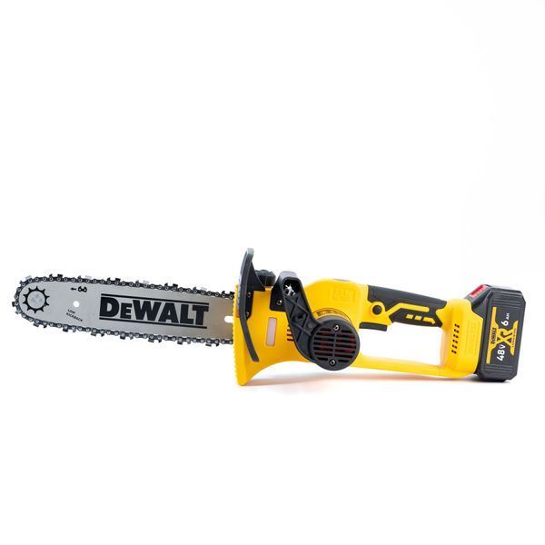 Бесщеточная аккумуляторная цепная пила Dewalt (48V 6Ah) АКБ пила Деволт 30 см с 2 аккумуляторами | Объем масляного бака: - 80 мл | Тип масляного насоса: - автоматический | Бесключевая натяжка цепи: - есть | Цифровой дисплей- есть, Гарантия 3 года 465488-2 фото