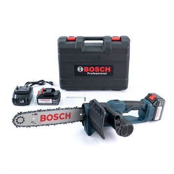 Акумуляторна безщіткова пила Bosch UniversalChain 48 (48V 6 Ah) АКБ ланцюгова пила Бош 30 см із подаванням змащення | Об'єм оливного бака: - 80 мл | Тип оливного насоса: - автоматичний | Безключова натяжка ланцюга: - є, Гарантія 3 роки eb-1081-2 фото