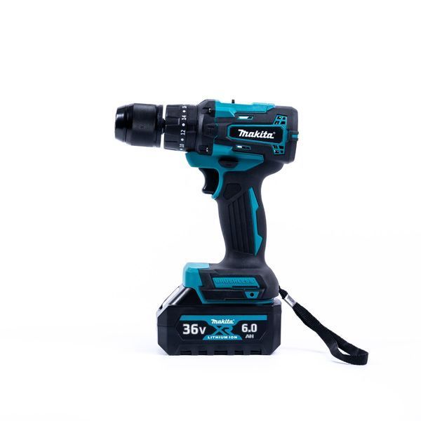 Акумуляторний ударний шуруповерт Makita (36V, 6AH) Безщітковий шуруповерт Макіта 13 мм із набором 123106 фото