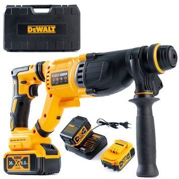 Безщітковий акумуляторний перфоратор DeWalt (36V, 6 AH) Трирежимний перфоратор Деволт з 2 АКБ | Макс. діаметр отвори в деревині: - 30 мм | Тип живлення: - акумулятор (літій-іонний): - 36V/6.0Ah | Тип патрона: - SDS-Plus, Гарантия 3 года eb-1123-2 фото
