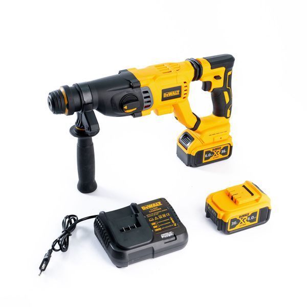 Безщітковий акумуляторний перфоратор DeWalt (36V, 6 AH) Трирежимний перфоратор Деволт з 2 АКБ | Макс. діаметр отвори в деревині: - 30 мм | Тип живлення: - акумулятор (літій-іонний): - 36V/6.0Ah | Тип патрона: - SDS-Plus, Гарантия 3 года eb-1123-2 фото