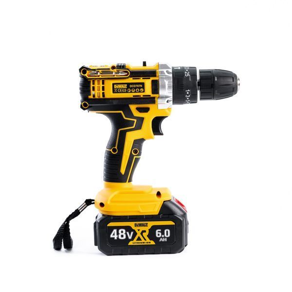 Набір акумуляторний DeWalt 2в1 48 V (Шуруповерт +Гайковерт безщітковий) АКБ набір Деволт 2в1 | Максимальний діаметр свердління (дерево): 60 мм | Максимальний діаметр свердління (метал): 20 мм | Акумулятор (літій-іонний): 48V, 6.0AH, Гарантія 3 роки eb-1175-2 фото
