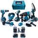 Акумуляторний набір Makita 8в1 36 V (Шуруповерт, Ушм,Гайковерт, Перфоратор,Лобзик, Пила, Секатор,ліхтар) 4 АКБ 12327 фото 1