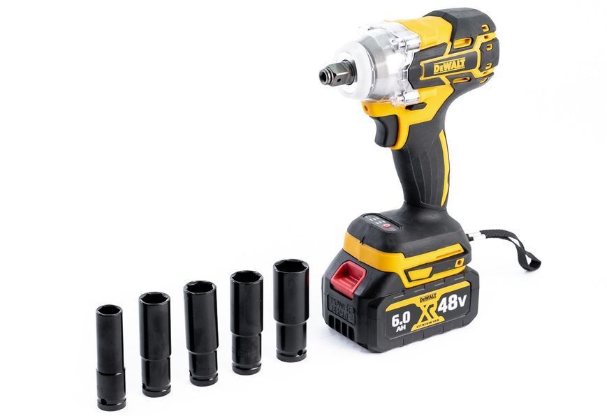 Набір акумуляторний DeWalt 2в1 48 V (Шуруповерт +Гайковерт безщітковий) АКБ набір Деволт 2в1 | Максимальний діаметр свердління (дерево): 60 мм | Максимальний діаметр свердління (метал): 20 мм | Акумулятор (літій-іонний): 48V, 6.0AH, Гарантія 3 роки eb-1175-2 фото