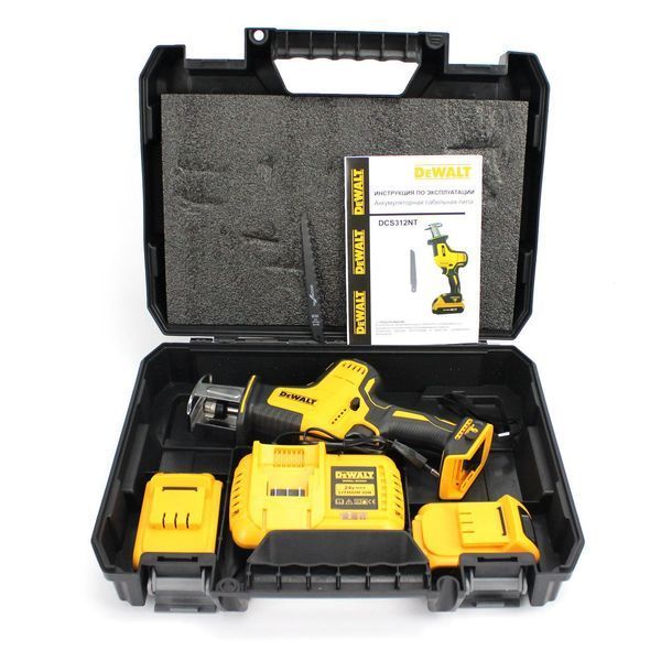 Акумуляторна сабельна пила DeWalt (24V, 4AH) АКБ ножівка Деволт | Значення вібрації Аh: 7.9 м/с&sup2; | Коефіцієнт неточності K: 1.5 м/с&sup2; | Тип акумулятора: li-ion | Місткість акумулятора: 4.0 А/год | Вольтаж акумулятора: 24 В, Гарантія 3 роки 12379-2 фото