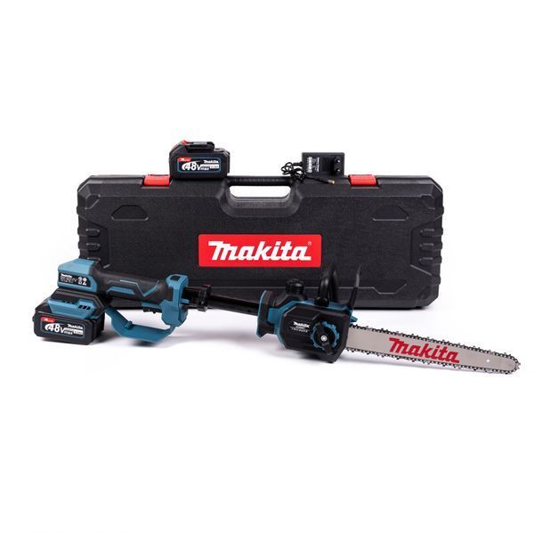 Телескопічна акумуляторна пила Makita (48V, 6Ah) Безщітковий АКБ висоторіз Макіта шина 30см для гілок та дров 123114 фото