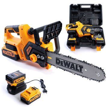 Акумуляторна пила DeWalt (36 V, 6 AH) Безщіткова пила Деволт шина 30 см з безключовим натягуванням | Тип: побутова | Номінальна напруга: 36В | Місткість АКБ: 6.0 Ач | Довжина шини: 30 см | Шаг цепи: 3/8" | Об'єм оливного бака: 150 мл, Гарантія 3 роки eb-1133-1 фото
