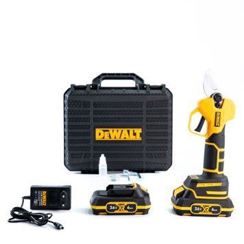 Безщітковий акумуляторний секатор DeWalt (36V, 6 AH) Садовий АКБ секатор Девольт із різом 30 мм | Тип інструмента: Акумуляторний секатор | Тип двигуна: безщітковий | Тип ножа: Односторонний | Номінальна напруга: 36В | Вага: 1,5 кг, Гарантія 3 роки eb-1085-1 фото