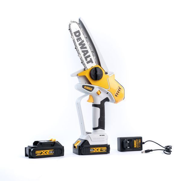 Безщіткова акумуляторна ланцюгова мініпила DeWalt (24V, 5AH) Пила Деволт із шиною 15 см | Тип двигуна: - безщітковий | Номінальна напруга: - 24В | Ємність АКБ: - 5,0 А&middot;год | Крок ланцюга: - 1/4" | Довжина шини: - 15 см., Гарантія 3 роки 95521-1 фото