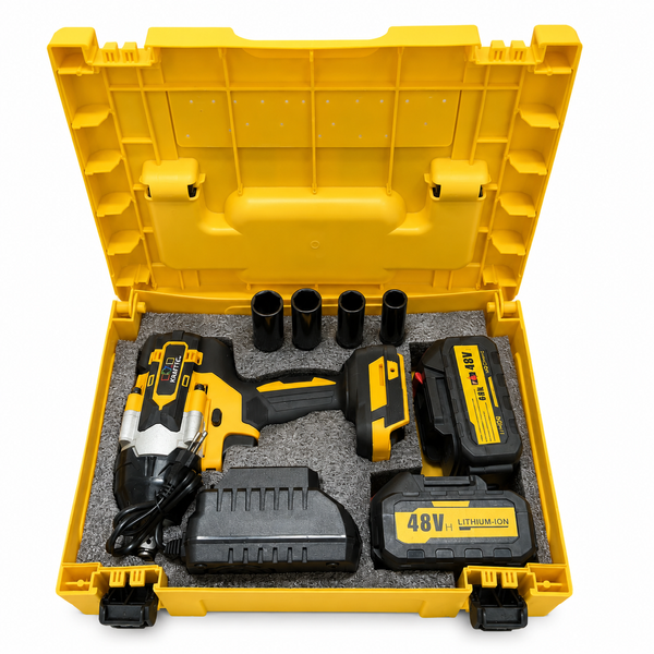 Гайковерт Krafftec PRO 1500 Нм 48V желтый &mdash; профессиональная мощность для любых креплений 2345678197 фото